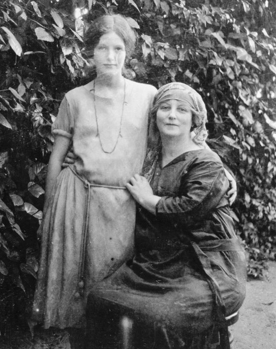 Mary Maxwell as a Bahá'í youth with her mother, May Maxwell